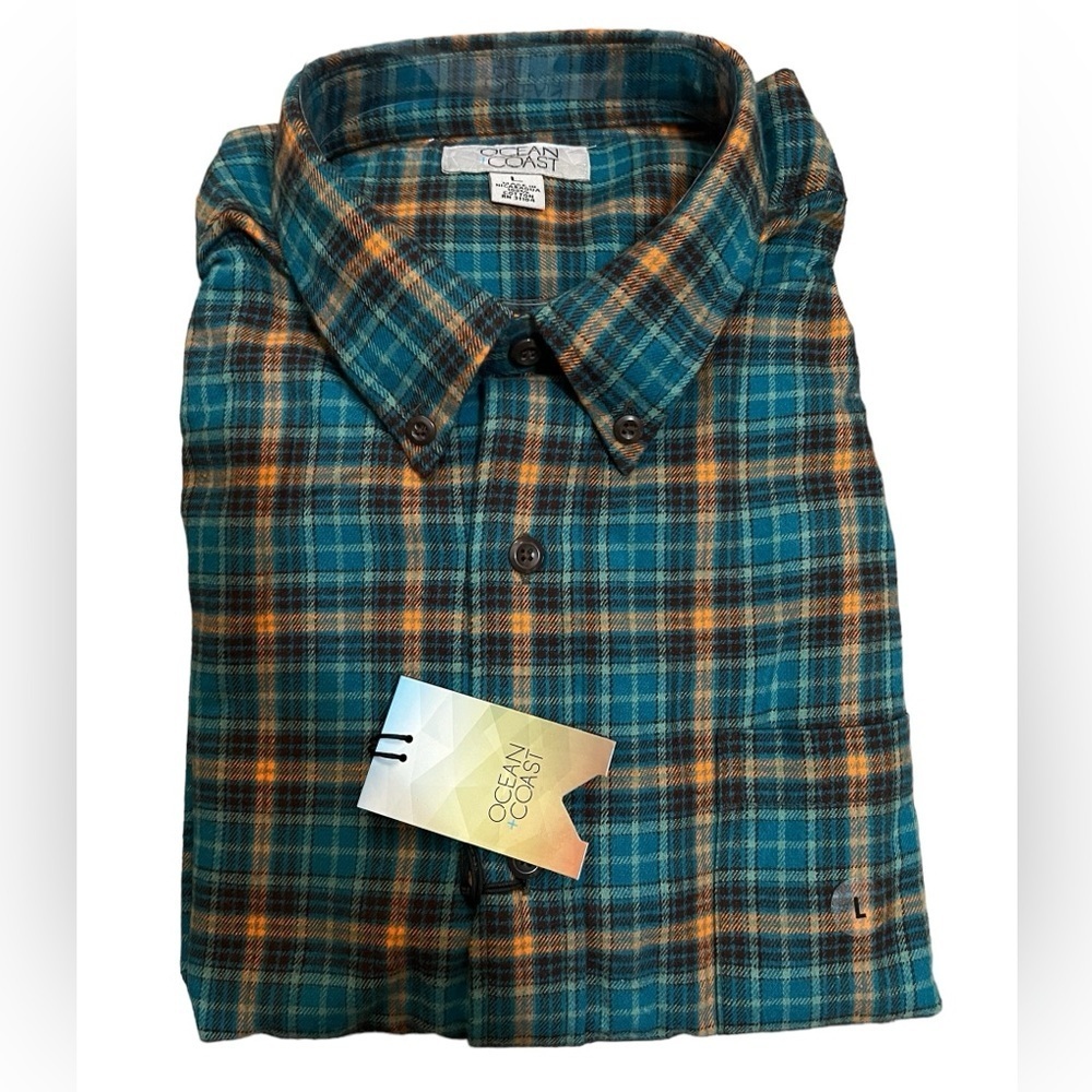 Ocean + Coast Long Sleeve Flannel Shirt Size L